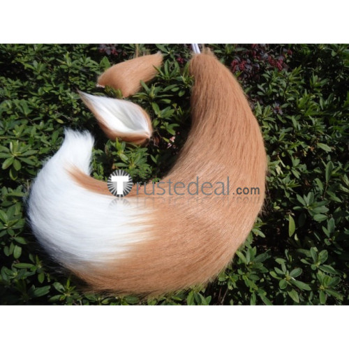 Spice and Wolf Horo Brown White Wolf Tail Cosplay Props