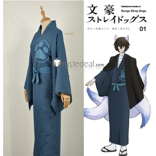 Bungou Stray Dogs Osamu Dazai Blue Kimono Cosplay Costume