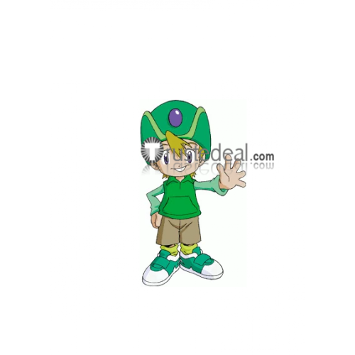 Digimon Adventure Takaishi Takeru Green Cosplay Costume