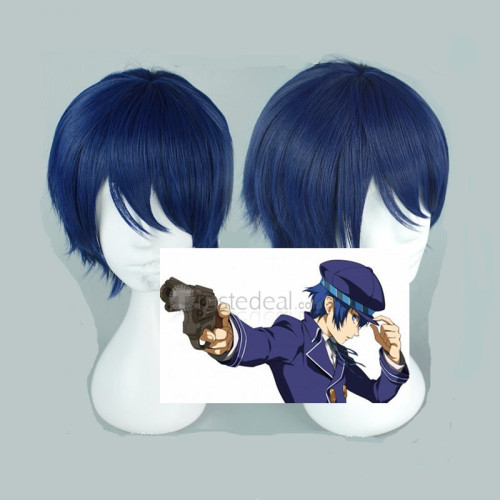 Shin Megami Tensei Persona 4 Naoto Shirogane Short Blue Cosplay Wig