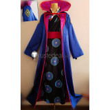 One Piece Kyoshiro Denjiro Samurai Blue Kimono Cosplay Costume