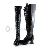Glossy Gold Middle Shaft Lolita Boots
