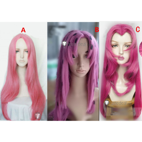 Jojo's Bizarre Adventure Diavolo Long Pink Cosplay Wigs