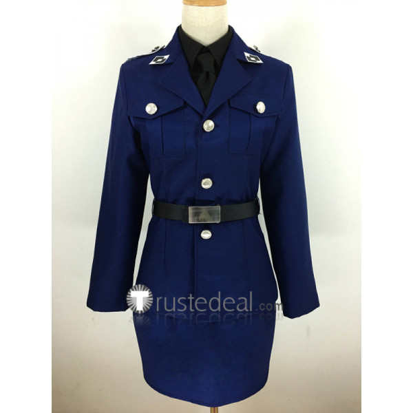 Hetalia Axis Powers Prussia Gilbert Beilschmidt Genderbend Female Blue Cosplay Costume