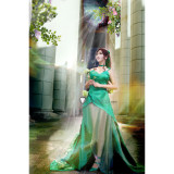 Sailor Moon Sailor Jupiter Princess Green Formal Dress Cosplay Costume