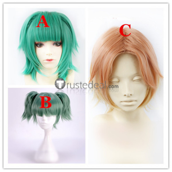 Assassination Classroom Kaede Kayano Hiroto Maehara Green Blonde Cosplay Wigs