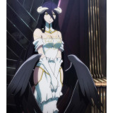Overlord Albedo Long Black Purple Cosplay Wig 100cm and Horns
