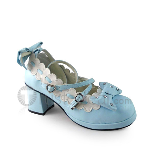 Blue Bows Cute Girls Shoes