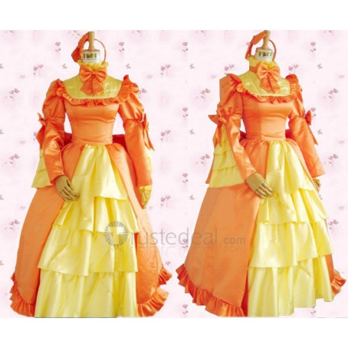 Black Butler Elizabeth Middleford Orange Dress Cosplay Costume