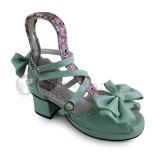 Green Bows Lolita Shoes