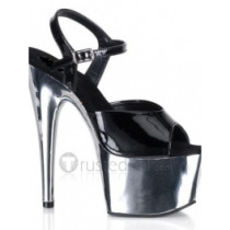 Slick-Surfaced Leather Upper High Heel Open-toes Platform Sexy Sandals(99-25)