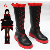 RWBY Ruby Rose Black Red Cosplay Boots Shoes