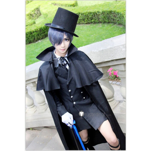 Black Butler Kuroshitsuji Ciel Phantomhive Black Funeral Dress Cosplay Costume