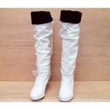 Top quality PU medium heel smooth knee boots(D1007)