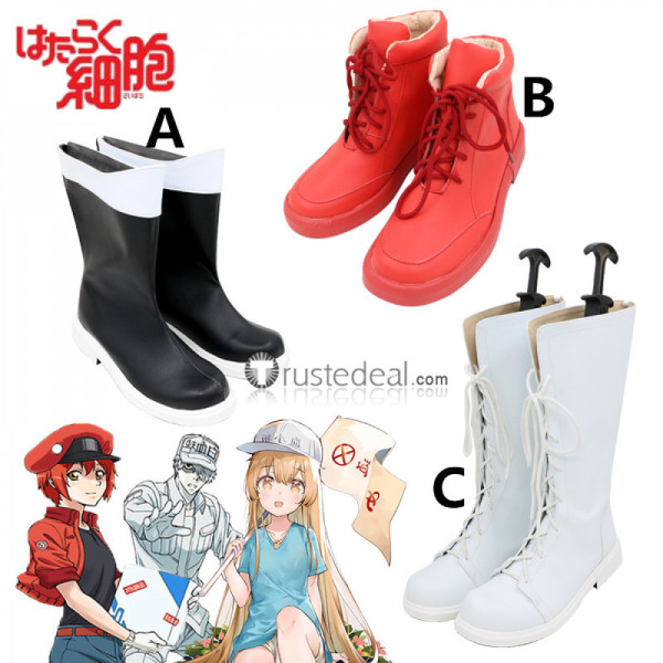 Cells at Work Hataraku Saibou Erythrocyte Red Blood Cell Platelet Neutrophil Macrophage Cosplay Boots Shoes