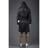 PUBG PlayerUnknown's Battlegrounds Trench Coat Black Hooded Jacket Cosplay Costume2