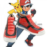 Pokemon Ash Ketchum Red Cosplay Shoes