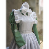 Hetalia Axis Powers Hungary Little Elizaveta Green White Maid Cosplay Costume1