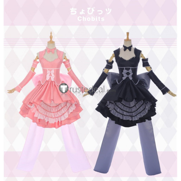 Chobits Freya Hibiya Chi Motosuwa Pink Black Cosplay Costumes