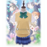 Love Live Umi Nozomi Eli Ayase Kotori Minami Yellow Vest Summer School Uniform Cosplay Costume