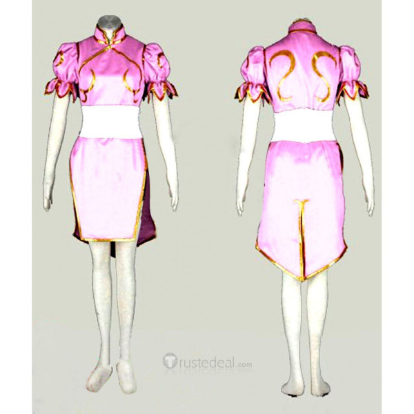 Street Fighter CHUN LI Cosplay Costume Pink