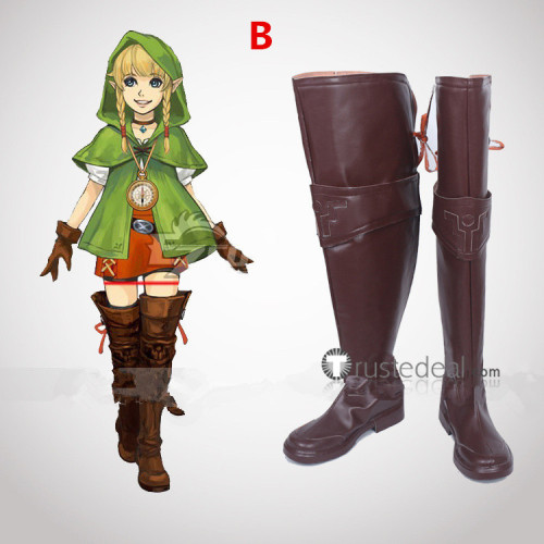 The Legend of Zelda Hyrule Warriors Linkle Female Link Cosplay Boots Shoes