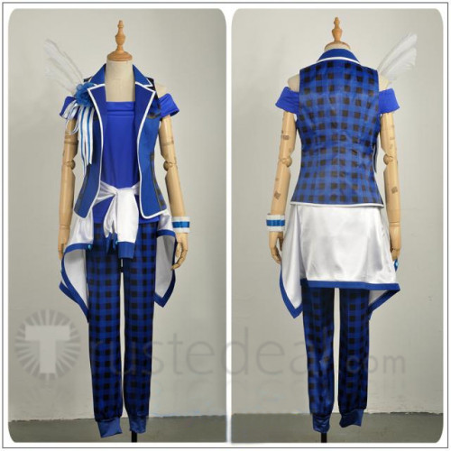 B-Project MOONS Wasari Hiraku Blue Idol Cosplay Costume