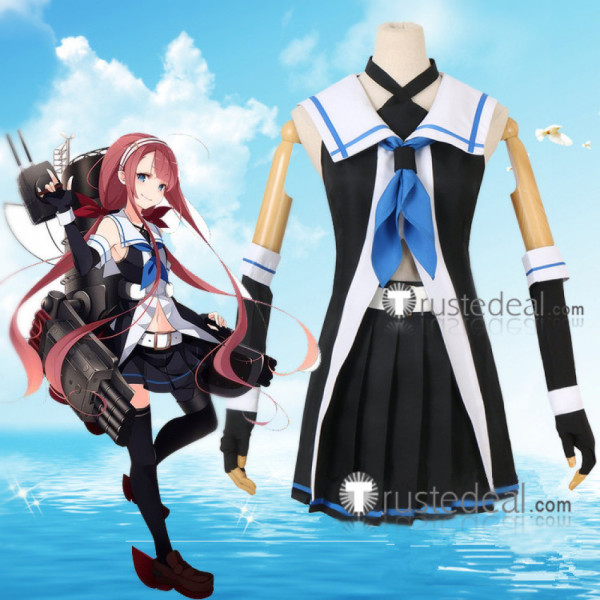 Kantai Collection Kawakaze Black White Sailor Uniform Cosplay Costume