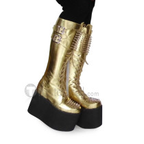Golden Square Heels Lolita Boots