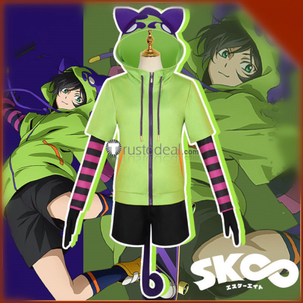 SK8 the Infinity SK∞ Miya Chinen Green Hoodie Cosplay Costume