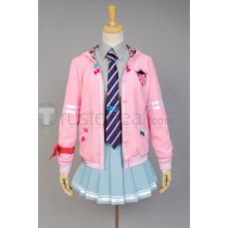 Vocaloid Miku Hatsune Pink Uniform Cosplay Costume