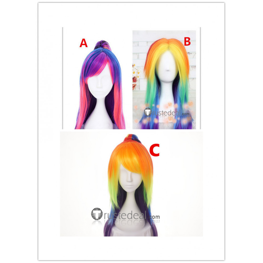 Rainbow cosplay wig outlet