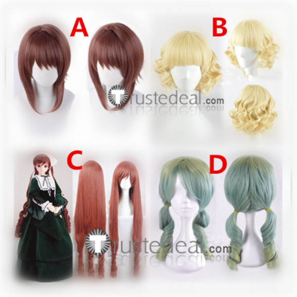 Rozen Maiden Suiseiseki Jade Stern Hinaichigo Kanaria Souseiseki Brown Blonde Cosplay Wig