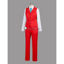 Ace Attorney Gyakuten Saiban 4 Apollo Justice Blue Red Cosplay Costume