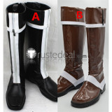 D.Gray-man Allen Walker Black White Brown Cosplay Boots Shoes