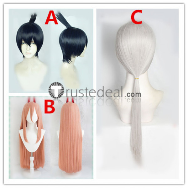 Chainsaw Man Aki Hayakawa Quanxi Power Black Pink Grey Cosplay Wigs