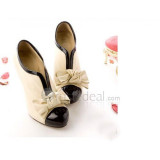 Top quality PU leather high heel pumps elegant ankle shoes (D1073).