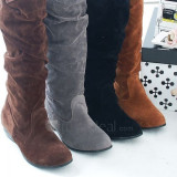 Top quality PU medium heel pumps boots(JY810)