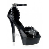 Slick-Surfaced Leather Upper High Heel Open-toes Platform Sexy Sandals(99-88)