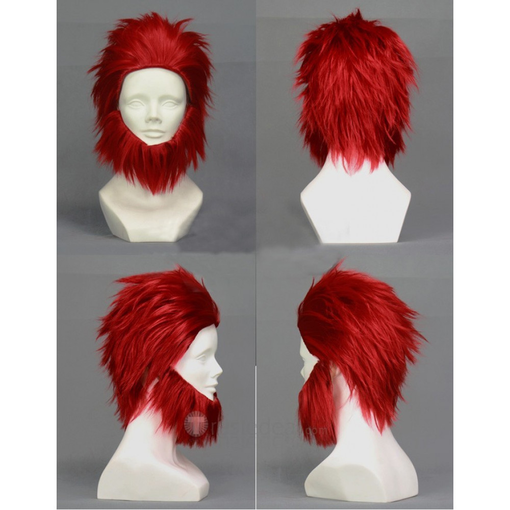 red wig and beard