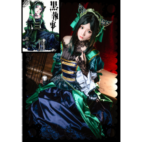 Black Butler Kuroshitsuji Sieglinde Sullivan Emerald Witch Green Cosplay Costume