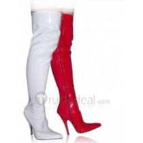 Patent Leather Upper High Heel Thigh-Length Closed-toes Sexy Boots(11719)