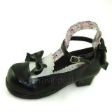 Touhou Project Reimu Hakurei Sweet Black White Bow Lolita Cosplay Shoes