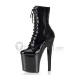 Patent Leather Upper High Heel Leg-Length Closed-toes Platform Sexy Boots(150-21)