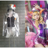 League of Legends Popstar Ahri Stylish Pink Silver Cosplay Costumes