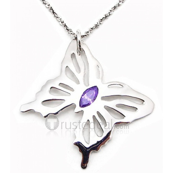 Black Butler Kuroshitsuji Butterfly Necklace - Silver Material