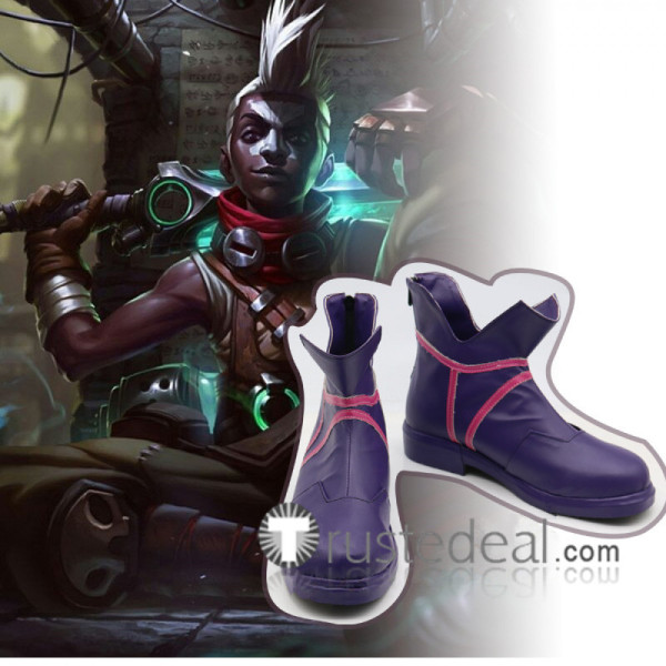 League of Legends Ekko Purple Cosplay Boots Shoes