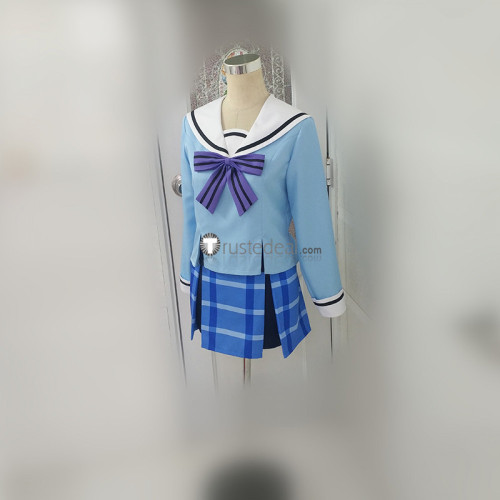 Happy Sugar Life Shio Koube Sailor Uniform Blue Cosplay Costume