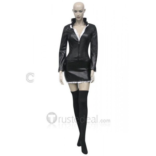 One Piece Nico Robin Black Pleather Cosplay Costume