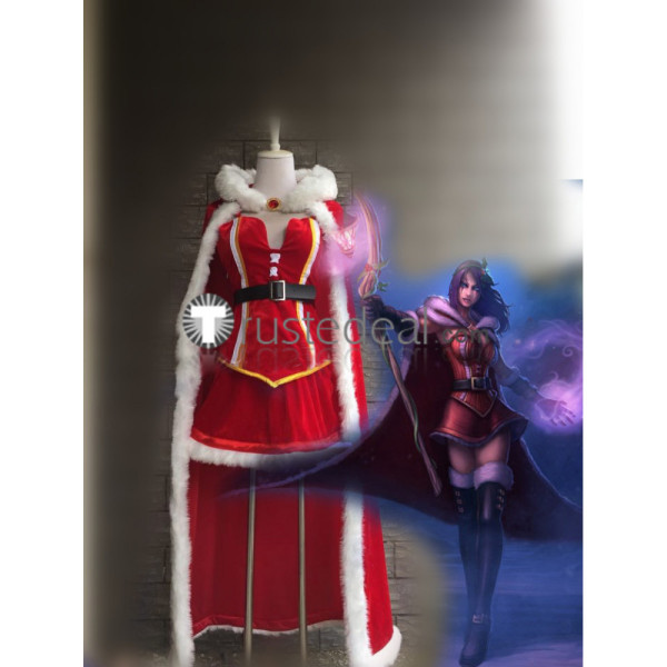 League of Legends Mistletoe LeBlanc Christmas Red Cosplay Costume